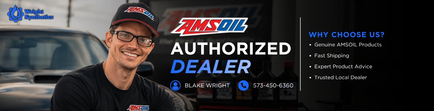 AMSOIL banner featuring Blake Wright, Wright Synthetics